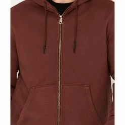 Brothers & Sons Heavy Weathered Hooded Sweatshirt For Men's Burgundy -Brothers + Sons shop 2000374231 640 P3