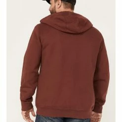 Brothers & Sons Heavy Weathered Hooded Sweatshirt For Men's Burgundy -Brothers + Sons shop 2000374231 640 P4