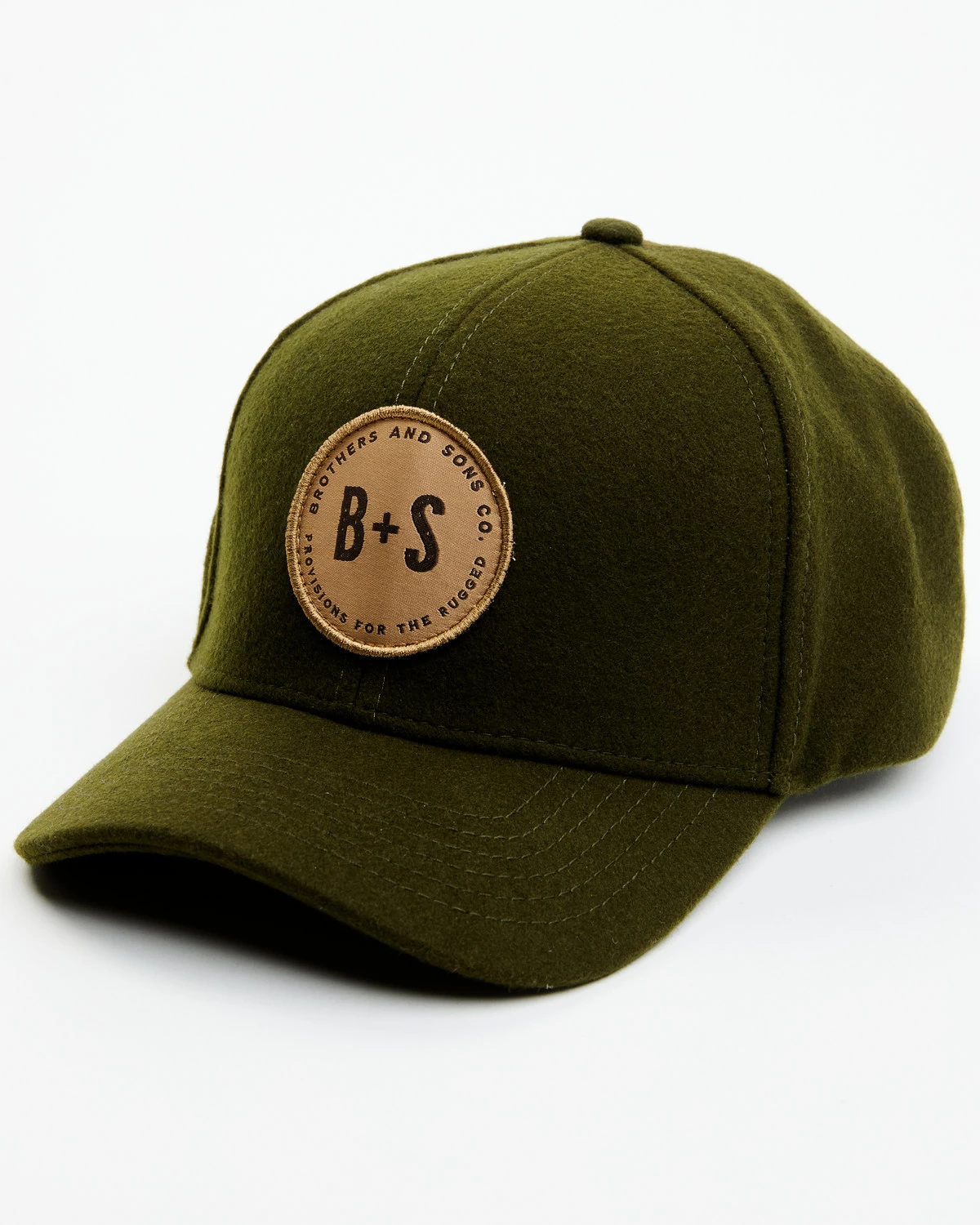 Brothers & Sons Men's Circle Patch Baseball Cap Olive 5 Brothers & Sons Men's Circle Patch Baseball Cap Olive - Image 4