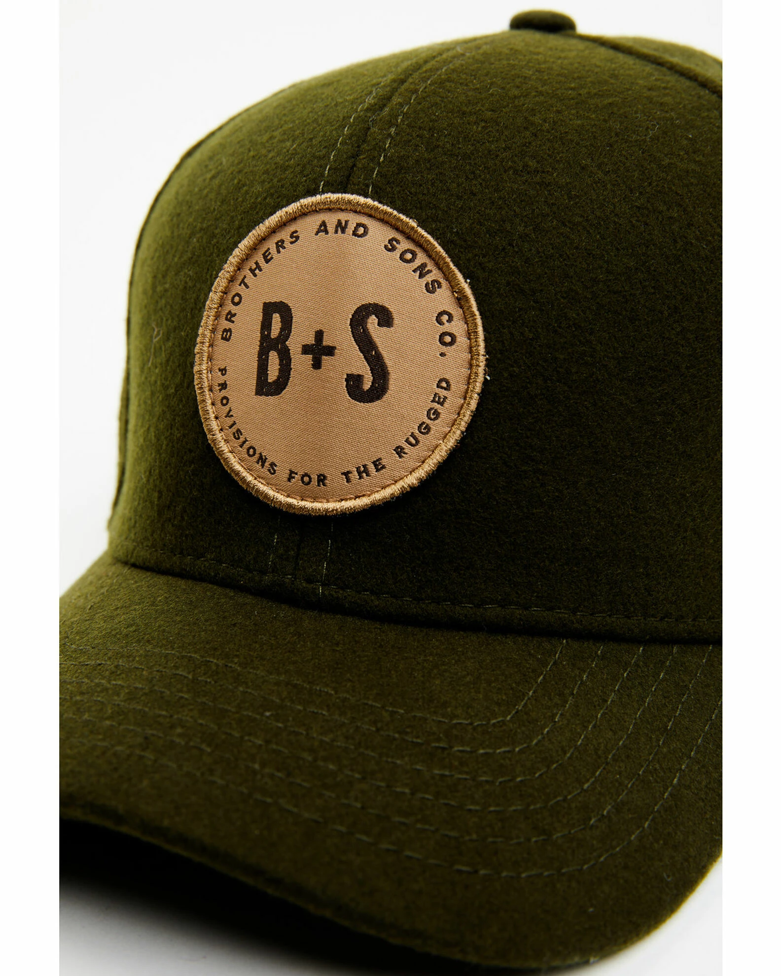 Brothers & Sons Men's Circle Patch Baseball Cap Olive 3 Brothers & Sons Men's Circle Patch Baseball Cap Olive - Image 2