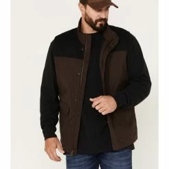 Brothers & Sons Men's Waxed Canvas Field Vest Dark Brown -Brothers + Sons shop 2000374853 201 P1 1