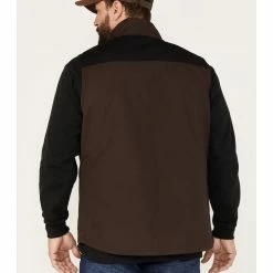 Brothers & Sons Men's Waxed Canvas Field Vest Dark Brown -Brothers + Sons shop 2000374853 201 P4