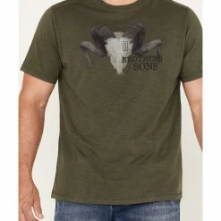 Brothers & Sons Men's Longhorn Skull Logo Graphic T-Shirt 8 Brothers & Sons Men's Longhorn Skull Logo Graphic T-Shirt -Brothers + Sons shop 2000374878 341 P3