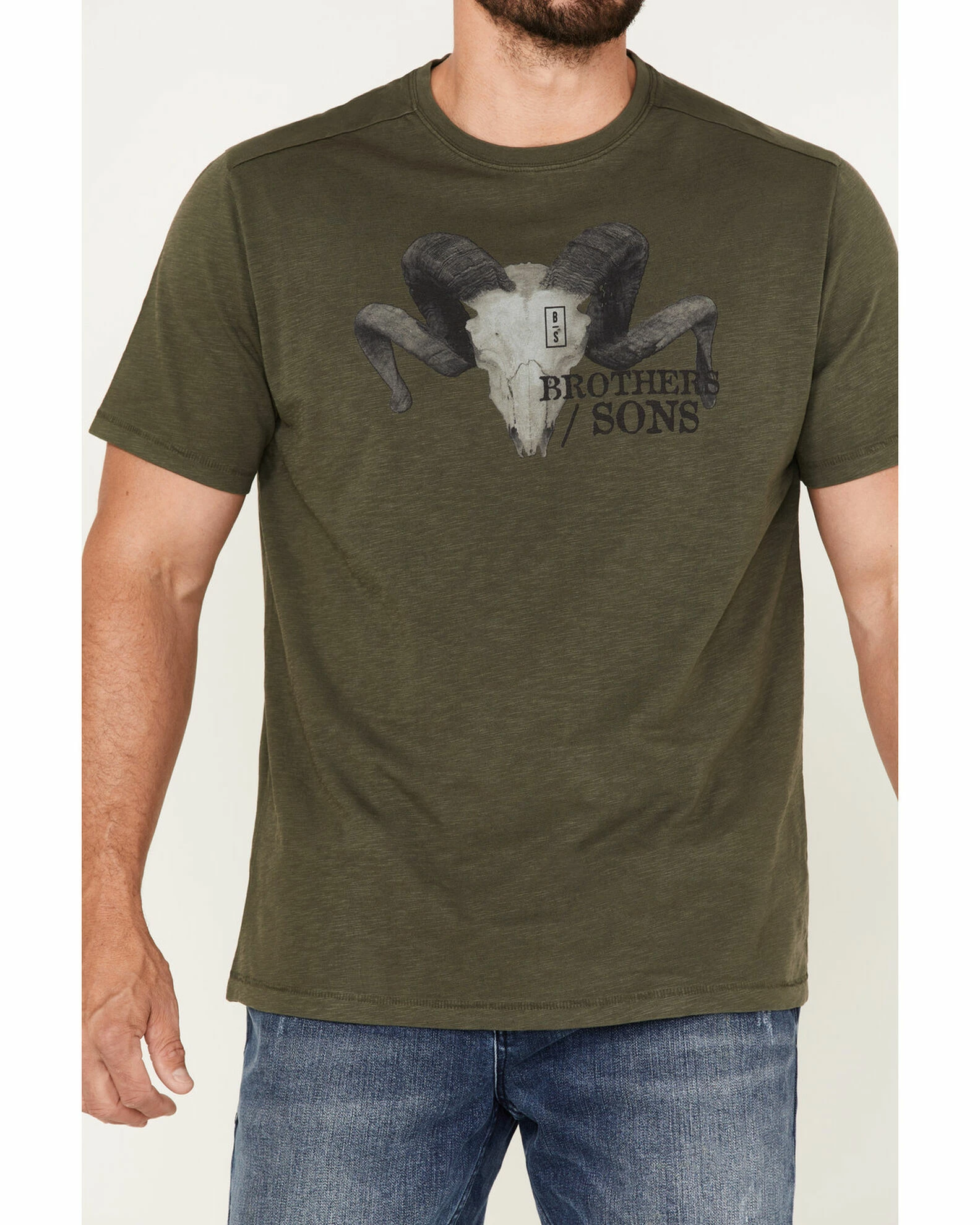 Brothers & Sons Men's Longhorn Skull Logo Graphic T-Shirt 5 Brothers & Sons Men's Longhorn Skull Logo Graphic T-Shirt - Image 3