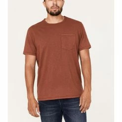 Brothers & Sons Men's Solid Basic Pocket T-Shirt  Dark Orange