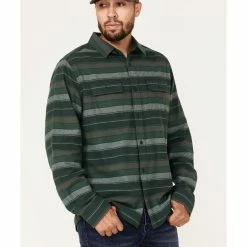Brothers & Sons Men's Novelty Stripe Long Sleeve Button-Down Western Flannel Shirt  Forest Green -Brothers + Sons shop 2000374900 355 P2
