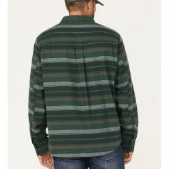 Brothers & Sons Men's Novelty Stripe Long Sleeve Button-Down Western Flannel Shirt  Forest Green -Brothers + Sons shop 2000374900 355 P4