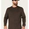 Brothers & Sons Men's Ride A Mule Long Sleeve T-Shirt Dark Brown -Brothers + Sons shop 2000375471 201 P1