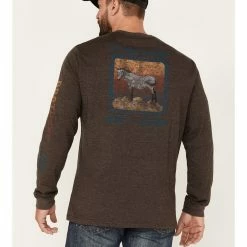 Brothers & Sons Men's Ride A Mule Long Sleeve T-Shirt Dark Brown 10 Brothers & Sons Men's Ride A Mule Long Sleeve T-Shirt Dark Brown -Brothers + Sons shop 2000375471 201 P4