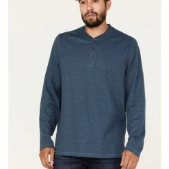 Brothers & Sons Men's Henley Thermal T-Shirt  Blue