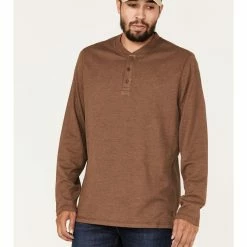 Brothers & Sons Men's Henley Thermal T-Shirt  Brown