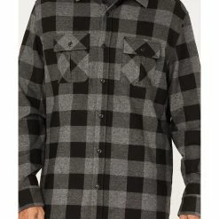 Brothers & Sons Men's Large Jacquard Plaid Button-Down Western Shirt  Charcoal -Brothers + Sons shop 2000375555 022 P3