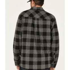 Brothers & Sons Men's Large Jacquard Plaid Button-Down Western Shirt  Charcoal -Brothers + Sons shop 2000375555 022 P4