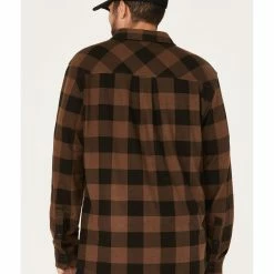 Brothers & Sons Men's Large Jacquard Plaid Button-Down Western Shirt  Brown -Brothers + Sons shop 2000375556 200 P4