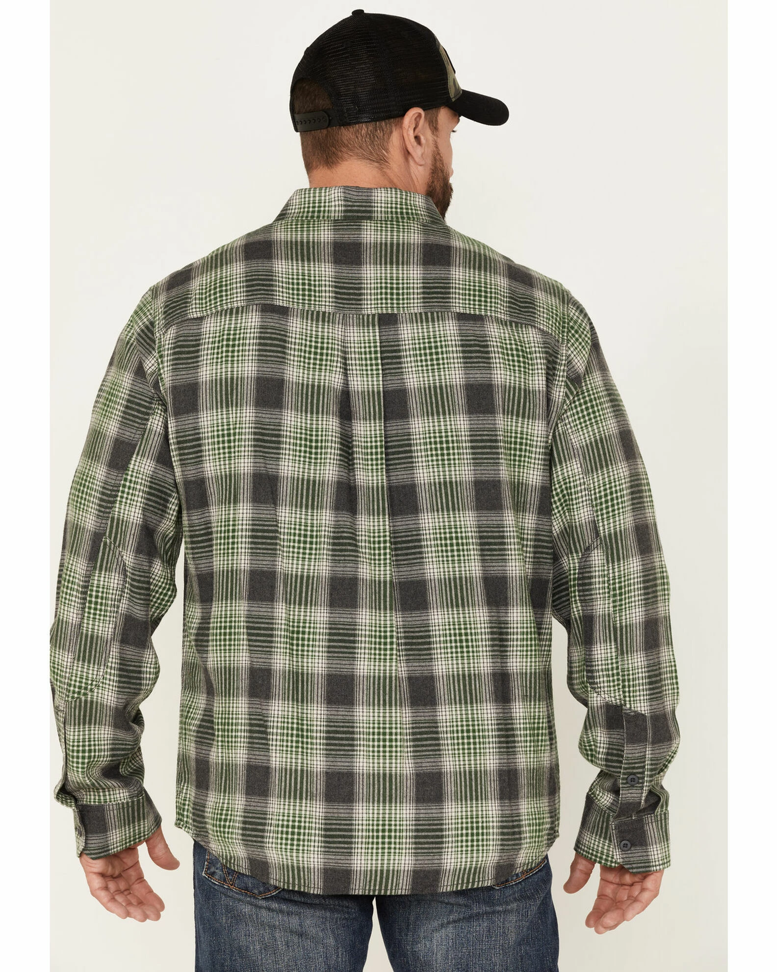Brothers & Sons Men's Plaid Print Long Sleeve Button-Down Shirt Green 6 Brothers & Sons Men's Plaid Print Long Sleeve Button-Down Shirt Green - Image 4