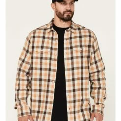 Brothers & Sons Men's Plaid Print Long Sleeve Button-Down Shirt Sand 11 Brothers & Sons Men's Plaid Print Long Sleeve Button-Down Shirt Sand -Brothers + Sons shop 2000381326 295 P1 1