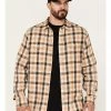 Brothers & Sons Men's Plaid Print Long Sleeve Button-Down Shirt Sand -Brothers + Sons shop 2000381326 295 P1