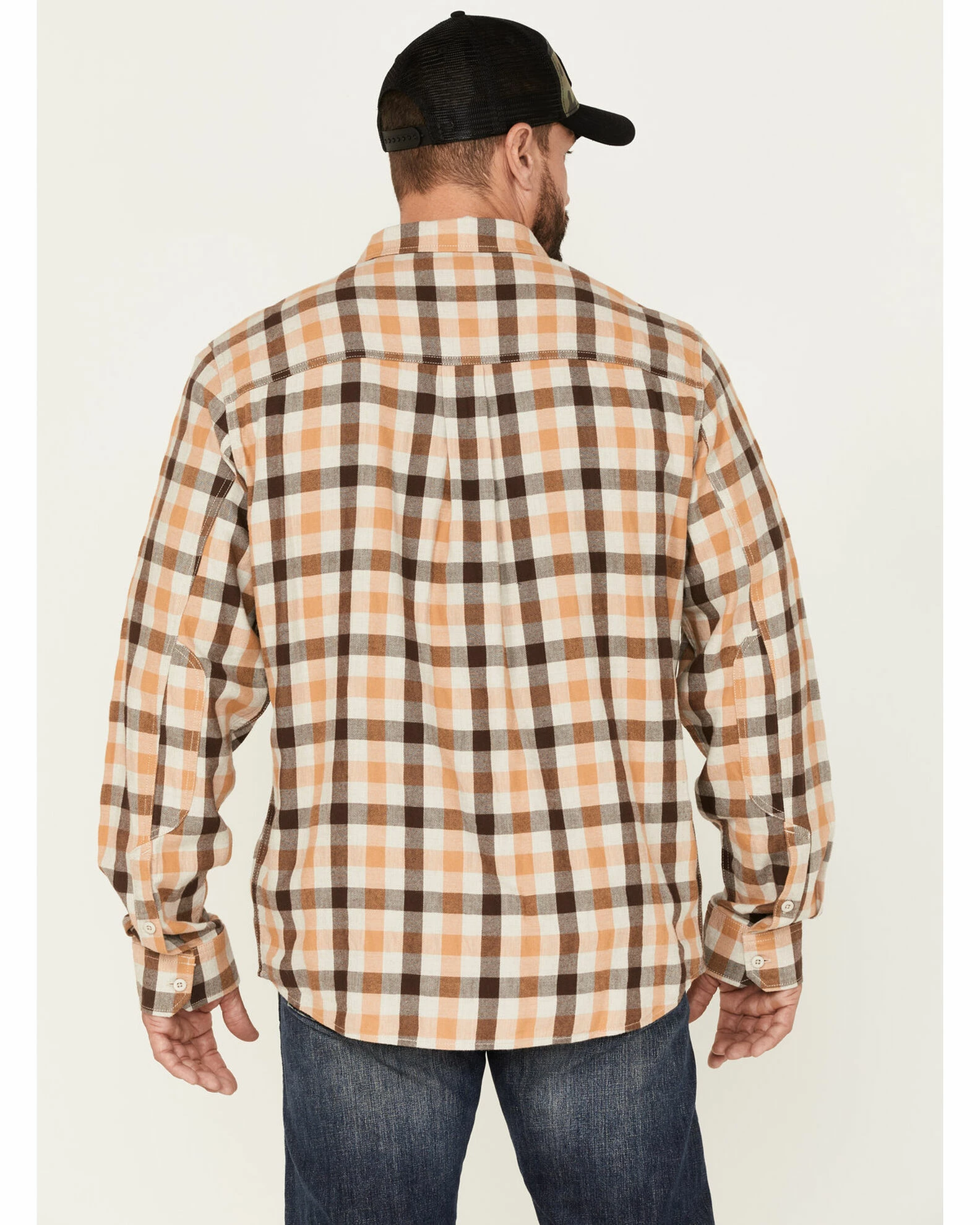 Brothers & Sons Men's Plaid Print Long Sleeve Button-Down Shirt Sand 6 Brothers & Sons Men's Plaid Print Long Sleeve Button-Down Shirt Sand - Image 4