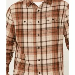 Brothers & Sons Men's Plaid Print Long Sleeve Button-Down Shirt Dark Brown -Brothers + Sons shop 2000381327 201 P3