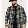 Brothers & Sons Men's Plaid Print Long Sleeve Button-Down Shirt Charcoal -Brothers + Sons shop 2000381328 022 P1