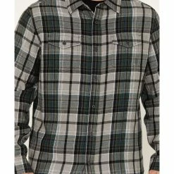 Brothers & Sons Men's Plaid Print Long Sleeve Button-Down Shirt Charcoal -Brothers + Sons shop 2000381328 022 P3
