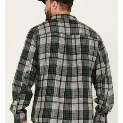 Brothers & Sons Men's Plaid Print Long Sleeve Button-Down Shirt Charcoal -Brothers + Sons shop 2000381328 022 P4