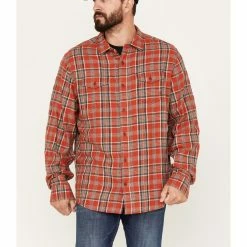 Brothers & Sons Men's Plaid Long Sleeve Button Down Western Shirt Red