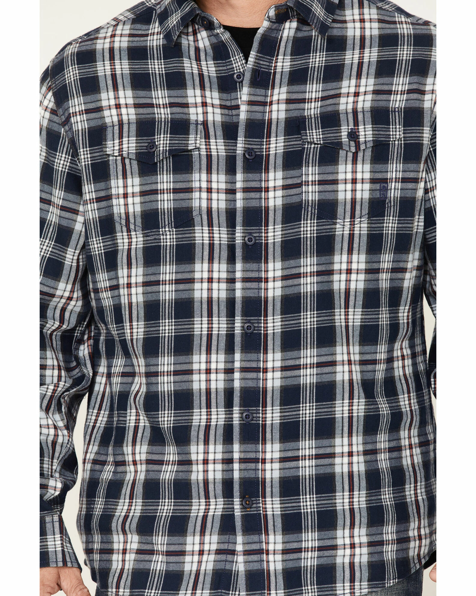 Brothers & Sons Men's Plaid Long Sleeve Button Down Western Shirt Navy 5 Brothers & Sons Men's Plaid Long Sleeve Button Down Western Shirt Navy - Image 3