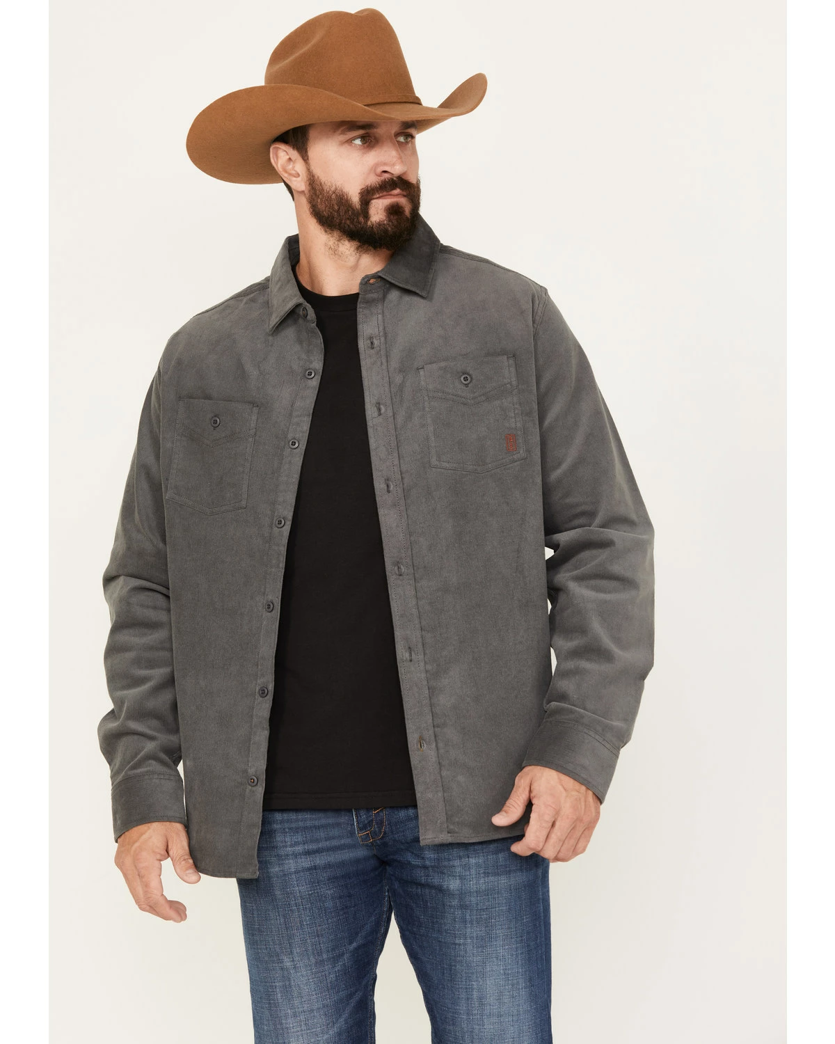 Brothers & Sons Men's Long Sleeve Button Down Western Shirt Charcoal 7 Brothers & Sons Men's Long Sleeve Button Down Western Shirt Charcoal - Image 5