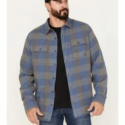 Brothers & Sons Men's Buffalo Checkered Print Long Sleeve Button-Down Western Shirt