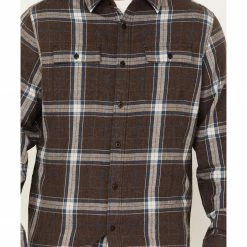 Brothers & Sons Men's Everyday Plaid Print Long Sleeve Button-Down Flannel Shirt Dark Brown -Brothers + Sons shop 2000381530 201 P3