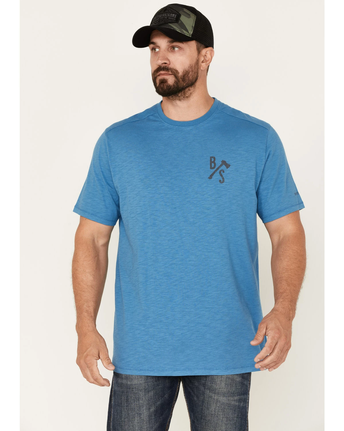 Brothers & Sons Men's Logo Graphic Short Sleeve T-Shirt Blue 7 Brothers & Sons Men's Logo Graphic Short Sleeve T-Shirt Blue - Image 5