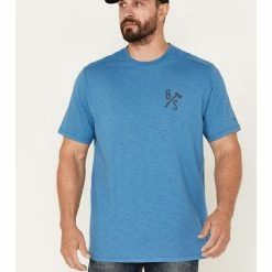 Brothers & Sons Men's Logo Graphic Short Sleeve T-Shirt Blue