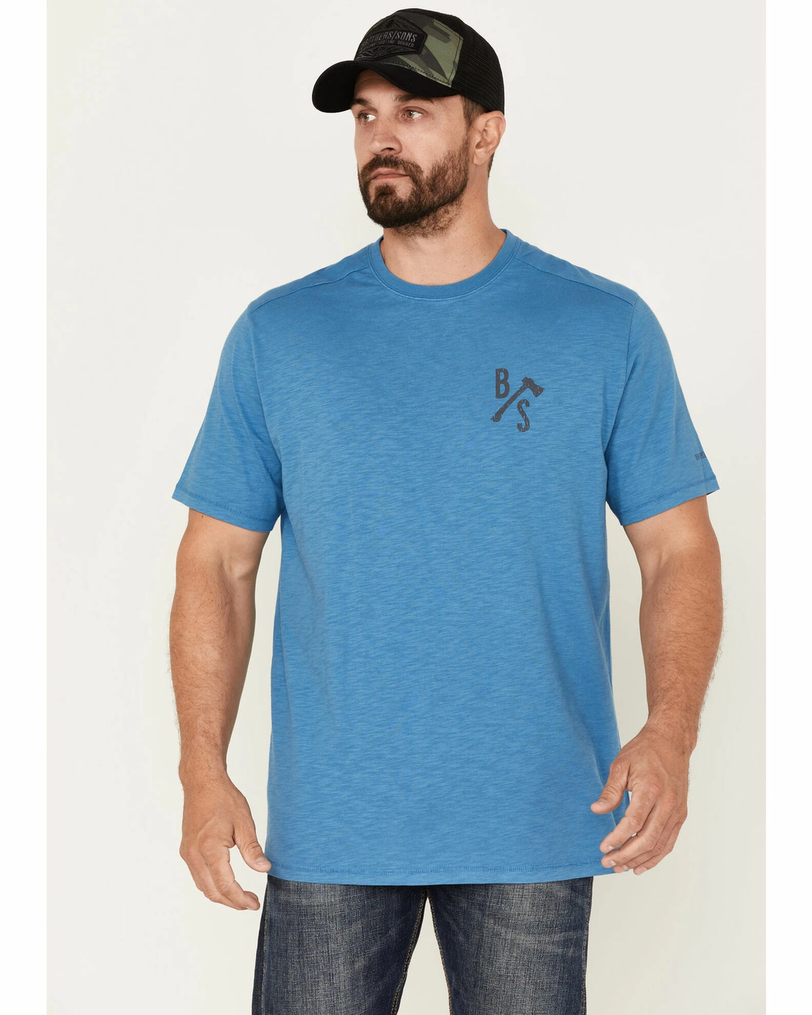 Brothers & Sons Men's Logo Graphic Short Sleeve T-Shirt Blue 3 Brothers & Sons Men's Logo Graphic Short Sleeve T-Shirt Blue