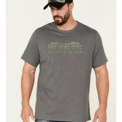 Brothers & Sons Men's Tonal Green Mountains Graphic Short Sleeve T-Shirt Charcoal -Brothers + Sons shop 2000381670 022 P1 1